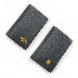 Men Designers Wallets bee Card Holder Luxurys Women Tiger Credit Wallet High Quality Original Real leather Money Clip Ultra-Thin D294I