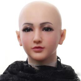 New Crossdress Full Head Mask Realistic Silicone headgear Young COS masquerade costumes Shemale Cosplay mtf Cross Dressing Mask Ma196z