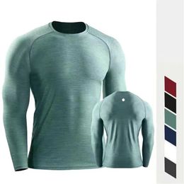 LU116 Men Cycling Long Sleeve Yoga Outfit T-shirts Men Autumn Breathable Quick Dry Anti-swear Sport Training Tops Bicycle Bike282z