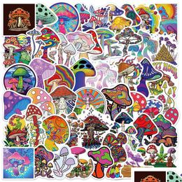 Car Stickers 50Pcs Psychedelic Aesthetics Mushroom Decal Guitar Motorcycle Lage Suitcase Cartoon Graffiti Sticker Drop Delivery Mobi Dh2Fy