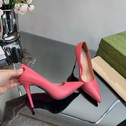 Genuine leather high heels, leather sole, thin heel block, high heel flat shoes, pointed wedding dress shoes, factory shoe size 35-42