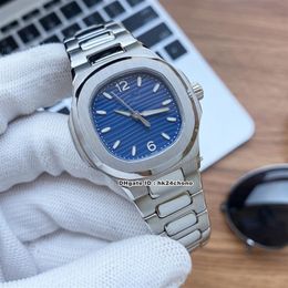 5 Styles Luxury High Quality 35mm Nautilus 7118 Automatic Womens Watch Blue Dial Stainless Steel Bracelet Ladies Watches228P