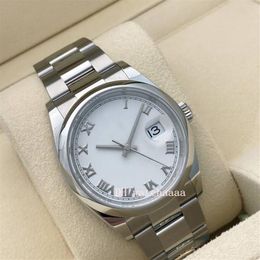 36 Stainless Steel White Numeral Dial Bracelet Watch 126200 Roman Index Automatic Men's Watch289h