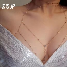 Other Fashion Accessories Metal Chest Jewelry For Women Sexy Y2k Style Cutout Bikini Ladies Breast Body Summer Beach Accessories Fashion Trend 230908