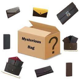 Mysterious bag Designer Wallet Luxury Brand Purse Single Zipper Wallets Women HandBags Tote Real Leather Bags Lady Plaid Purses Du263f