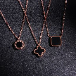 designer necklace women diamond necklaces luxury jewellery Titanium steel Chain Gold-Plated Copper Pendant Never Fade Not Cause Al326J