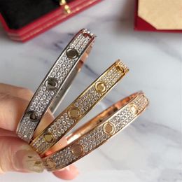 Silver Nail Bracelets Cuff Bracelet Gold Bangle Womens Mens Diamond Gemstone Screwdriver Screw Quality Stainless Steel Gift Design295G