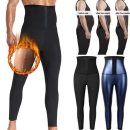 Waist Support Men Compression Shapewear Sauana Sweat Leggings Fitness Back Tummy Control Pants Reductive Girdle Slimming Shaper135236J