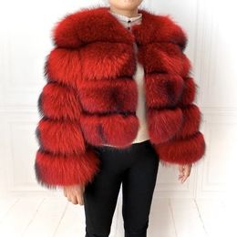 Women's Fur Faux Fur Faux Raccoon Fur Coat Plus Size Clothes Fashion Winter Women Coat Round Neck Warm Thick Furry Cropped Fur Jacket Ladies 230908