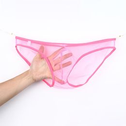 Men Underwear Sexy Mens Briefs Transparent Penis Pouch Underwear Men Bikini Briefs Men's Mesh Jockstraps Gay Panties Gay 241O