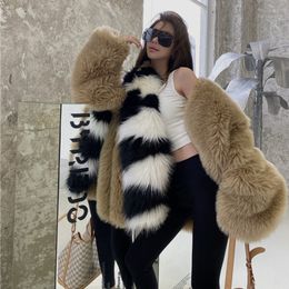 Women's Fur Faux Fur Women's Short Jackets Winter Mink Fur Coats Patchwork Faux Fur Jacket Loose Plush Fur Coat Ladies Outerwear Fluffy Jacket 230908