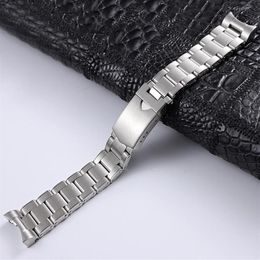 Watch Band For 316L Series Solid Stainless Steel Strap Male 22mm Bracelet Waterproof Accessories Rivet Drawing Bands186E