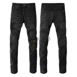 Mens Jeans Designer jeans men ripped jeans motorcycle trendy ripped patchwork hole Size 2840 streetwear round slim legged jeans man fashion letter star hole skinny j