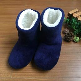 Slippers Winter Adult Men And Women Thick Warm Floor Shoes High Tube Non-Slip Indoor Cotton Shoes Plush Home Slippers Shoes Women 230908