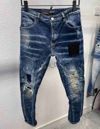 Men's Jeans DSQ PHANTOM TURTLE Men's Jeans Classic Fashion Man Jeans Hip Hop Rock Moto Mens Casual Design Ripped Jeans Distressed Skinny Denim Biker Jeans 612818 x0911