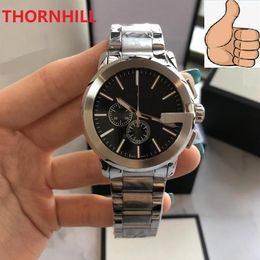 All Sub Dials Working Luxury Man Quartz Battery Powers Watch 43mm 904L Stainless Steel Watch High Quality Sapphire Top Model Desig238y