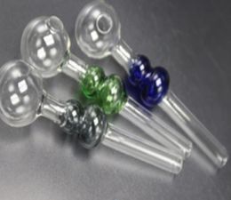 Newest Short Smoke Pipe with Coloured Calabash Curved Mini Oil Burner Hand Blown Recycler Glass