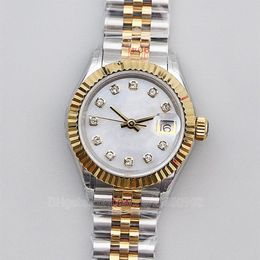 Women's Watch 28mm Women Watches Purple Dial NH05 Movement Pink Rose Gold Jubilee Bracelet Stainless Steel Datejust Office La313u