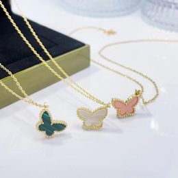 Designer Jewellery Butterfly Necklace Set Pendant Necklaces Gold Silver Rose-Gold Necklace Link Chain Womens Chain Multi Colour