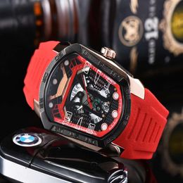 2023 New top of the line luxury quartz timing Swiss rubber belt sports men's watch2966