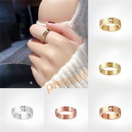5mm Titanium Steel Silver Love Ring Men Women Rose Gold Jewelry For Lovers Couple Rings Valentine'S Day Gift Size 5-101840