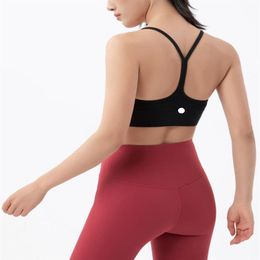 LL Stretch Y-shaped Yoga Bra Women Classic Y Bras Breathable Sports Tank Underwear Jogging Padded Gym Running Lingerie222t