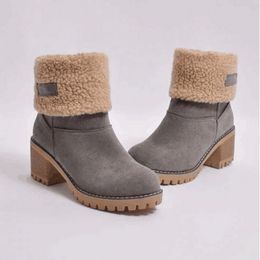 Fashion European and American Wool Boots Foreign Trade Autumn and Winter Woollen Ladies Short Boot Large Size Plus Velvet Womens Snow Shoes 804