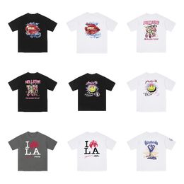 2023 Summer Designer Mens T shirts Hellstar High Street Fashion Brand New Cartoon Letter Printing Loose Fit Men's and Women's Short Sleeve Pure Cotton T-shirt