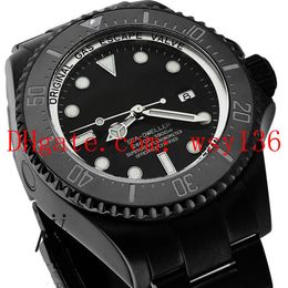 Top Quality 44MM Men's Casual Watch Sea-Dweller 116660 Black Ceramic in DLC PVD Sapphire Movement Automatic Mens Wrist Watche2329
