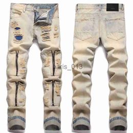 Mens Jeans Designer jeans mens fashion jeans men pant luxe black blue long straight regular mid zipper buckle jean man light pattern Embroidery printed letters moder