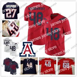 American College Football Wear NCAA Arizona Wildcats #68 Tedy Bruschi 48 Rob Gronkowski 42 Brooks Reed 27 Lance Briggs Navy Blue R3152