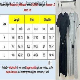 Basic Casual Dresses Women Deess Designer Calssic Triangle Pint Long Dresses Summer Slim One-piece Skirt with Chain pack L230910