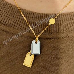 Classic Fashion Brand Gold Silver 2colors Tags Pendants Sexy Clavicle Chain Pendant Necklace Bracelet with Gift Box281P