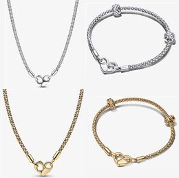 2023 New 925 silver Love buckle Bracelet for Women Flash Gold Necklace DIY fit Pandoras charms bracelets necklaces Designer Engagement Wedding Party Jewellery Gift