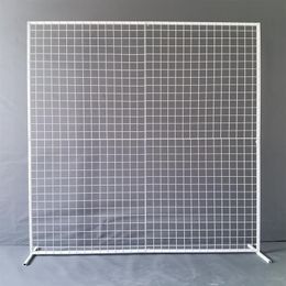 Party Decoration Square Wedding Wrought Iron Grid Arch Screen Frame Artificial Flower Shelf Stage Backdrop Stand291v