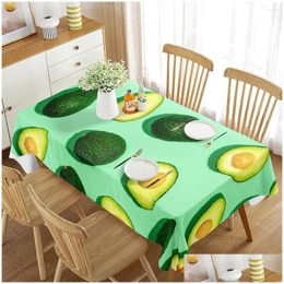 Table Cloth Rectangar Tablecloth Avocado Tropical Fruit Summer Decor Home For Dining Room Outdoor Picnic Mat Kitchen Decoration Drop Dh4Cq
