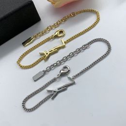 Mulher y Carta pendente de aço inoxidável Pulseira de ouro de aço inoxidável Pulseira feminina Incluste Jóias de pulseiras de designer de cristal para diariamente