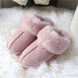 Slippers Top Quality Natural Sheepskin Fur Slippers Female Winter Slippers Women Warm Indoor Slippers Soft Wool Lady Home Slippers 230908