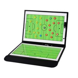Coaching Board Foldable Football Tactic Board Magnetic Soccer Coach Tactical Plate Book Set with Pen Clipboard Football Supplies F206B