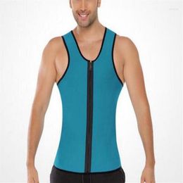 Men's Body Shapers Mens Sweat Neoprene Shaper Zipper Vest Tops Slimming Fitness Weight Loss Shapewear Plus Size S-3XL2321