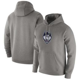USC Trojans Heathered Grey Vintage Logo Club Fleece Pullover Hoodie UConn Huskies Sweatshirt BBB259z