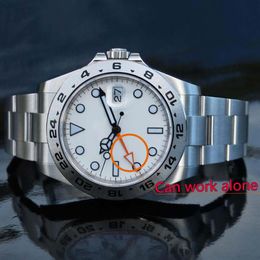 2 Colour Selection 42MM 2813 movement with Asia 2813 modified Explorer White Dial Black II Men Watch Watches231U