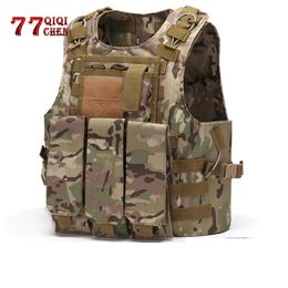 Men's Vests Men Tactical Unloading Airsoft Hunting Molle Vest Multifunction Military Soldier Combat Army Camo Shooting 230909