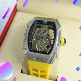 Luxury Men Women Mechanical Skeleton Design Dial Watch Full Stainless Steel Case Multi-Red Energy Skeleton Clock Imported Quartz D182H