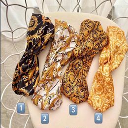 Designer Silk Headbands 2022 New Arrival Luxury Women Girls Gold Yellow Flowers Hair bands Scarf Hair Accessories Gifts Headwraps 274s