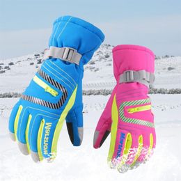 Ski Gloves Marsnow Winter Professional Girls Boys Adult Waterproof Warm Snow Kids Windproof ing Snowboard 221129299F