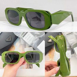Offizielle neueste hellgrüne 17ws-Sonnenbrille, modische Damen-Designer-Sonnenbrille, Farbe Schiefergrau, Gläser, geometrisches Design, Acetat-Rahmen, Bar-Ball-Brille, Top-Qualität