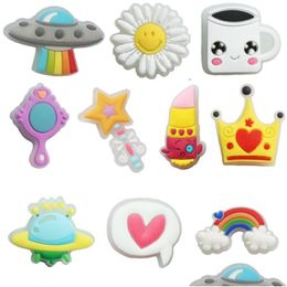 Shoe Parts Accessories New Pvc Cartoon Charms Ornaments Buckles Fit Light For Shoes Bracelets Charm Decoration Flower Drop Delivery Dhv0L