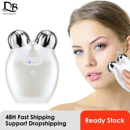 Face Massager Microcurrent Face Roller Massager Face Lifting Machine 3D Massage Roller Anti Wrinkle Tighten Skin Rejuvenation Skin Care 230908