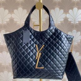 icare maxi shopping in quilted lambskin real leather large capacity tote shopping shoulder tote bag diamond surface new with chain2472